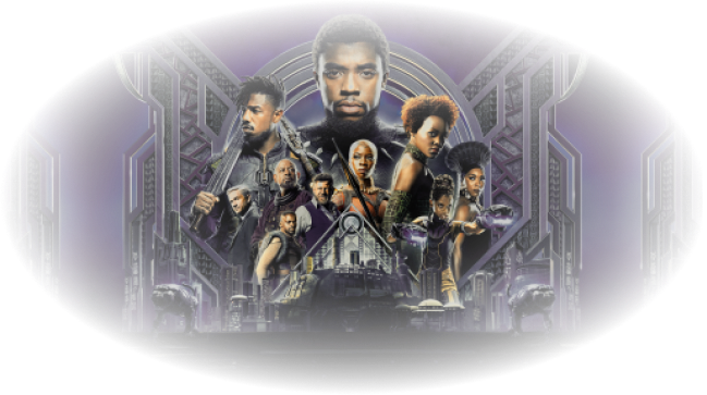 Illustrations principaux acteurs dans Black Panther